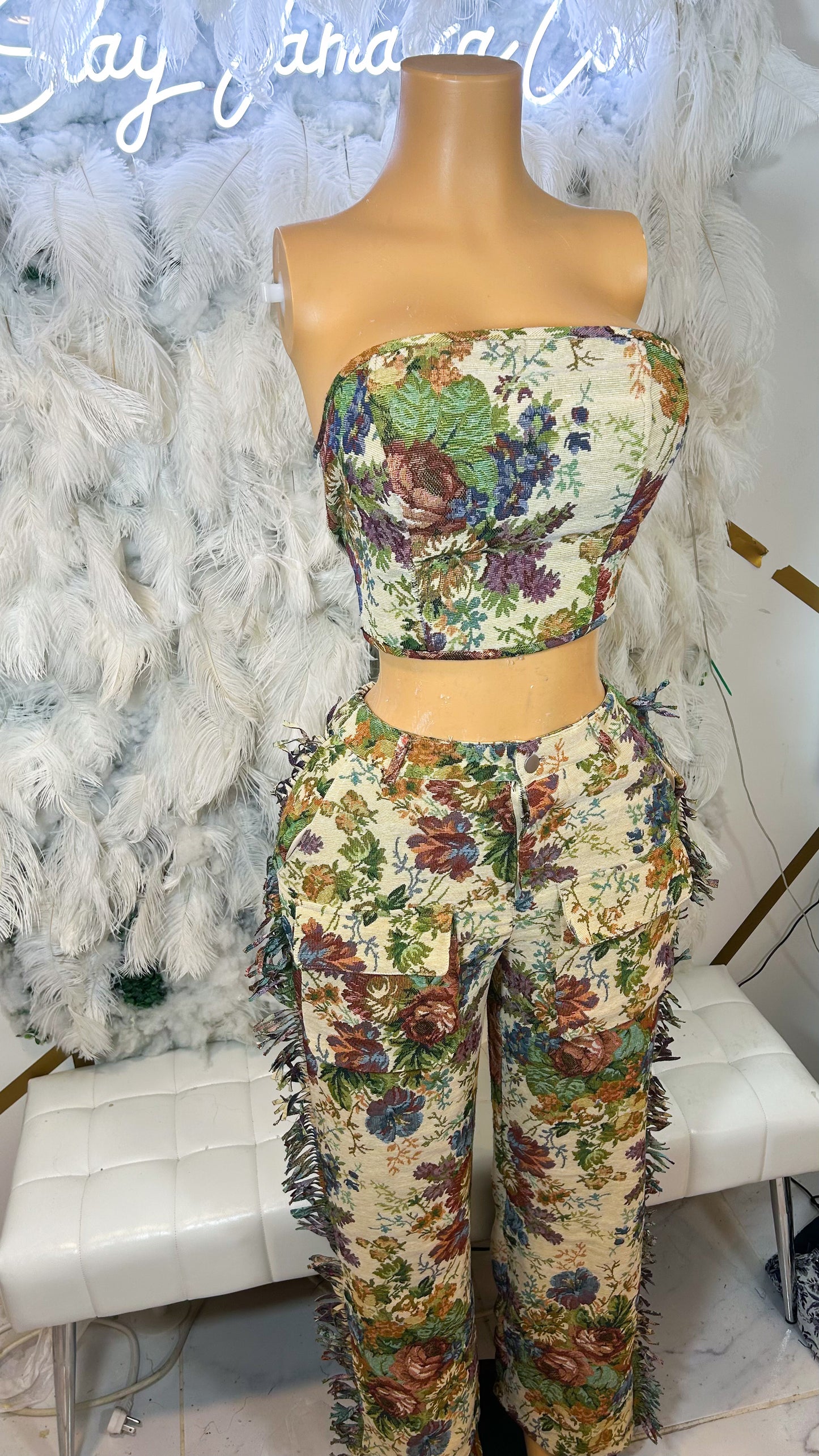 Vintage Garden Tapestry Pants Set