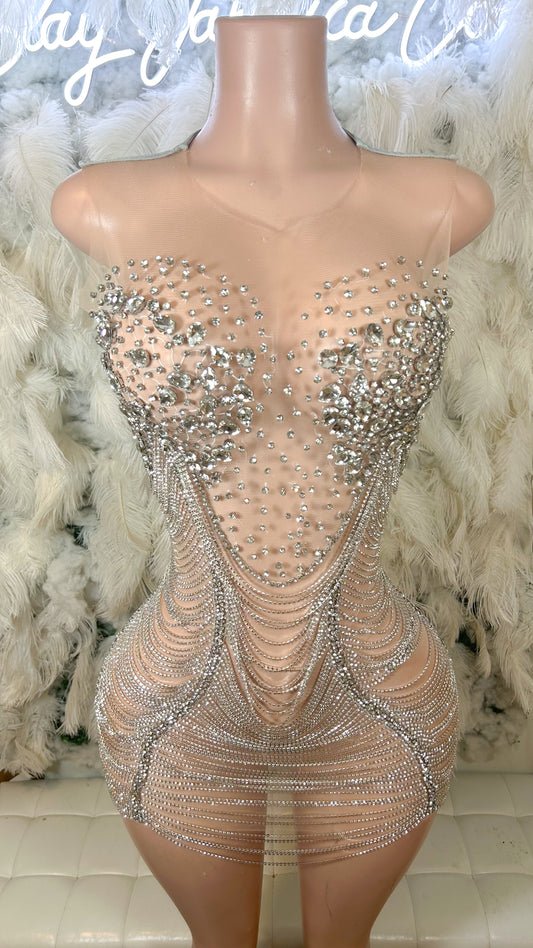 PREORDER ONLY City Cinderella Luxe Rhinestone Mesh Dress