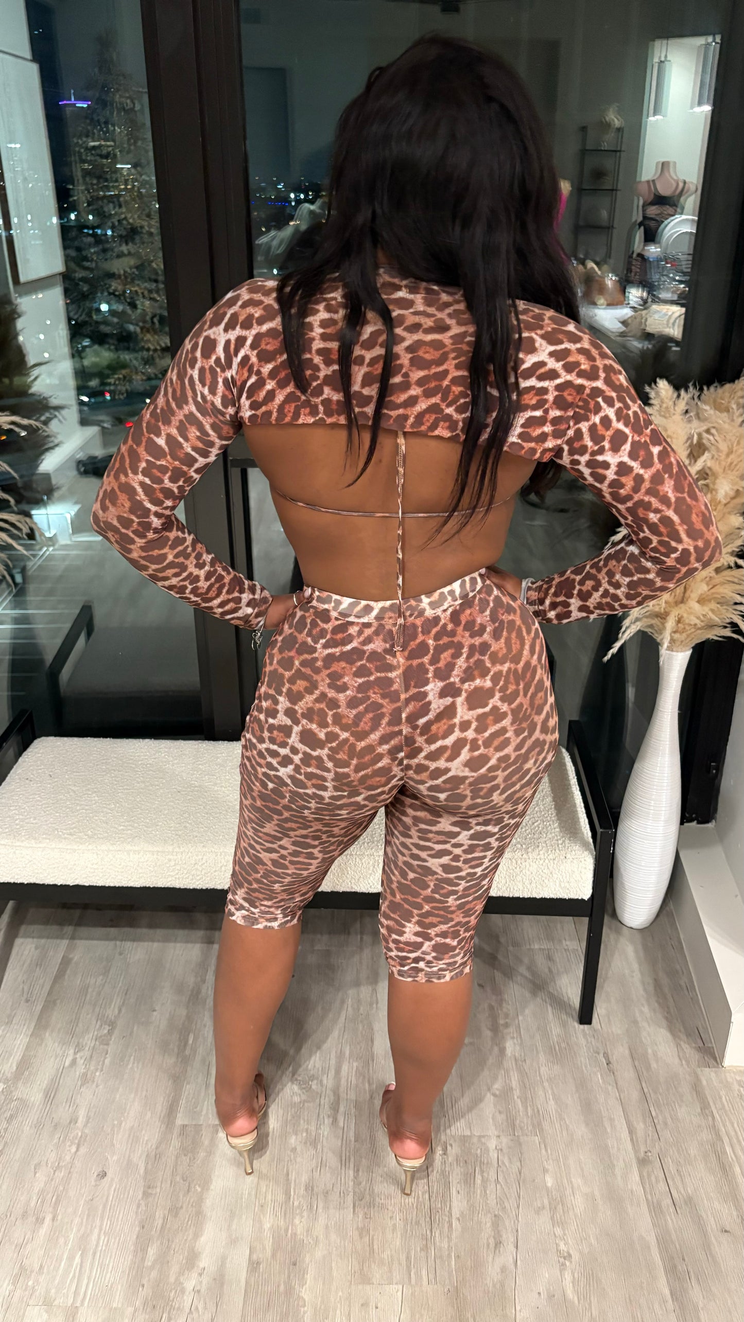 On The Prowl Three Piece Mesh Pants Set