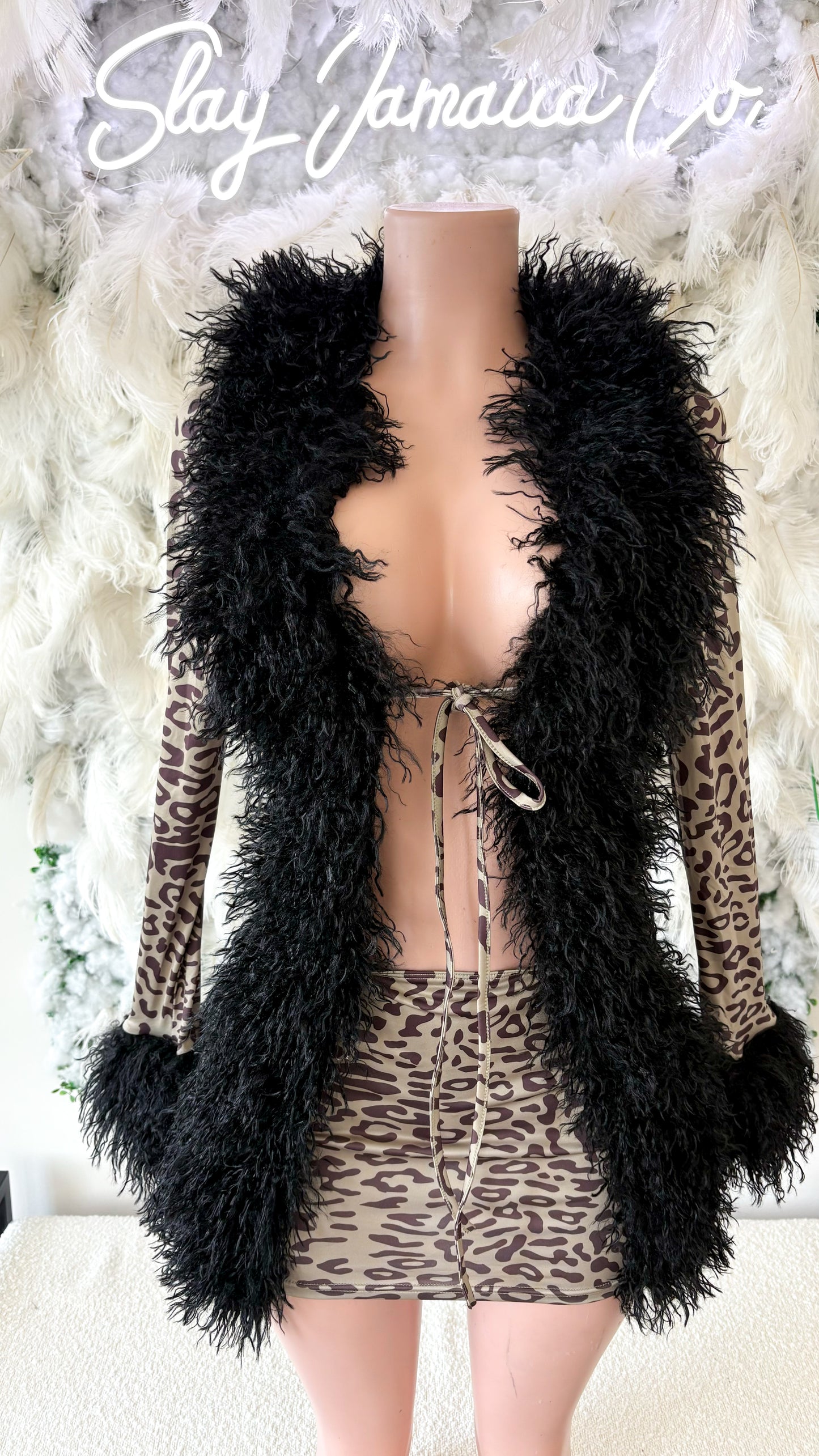 It’s Giving Rich Bitch Fur Mini Dress