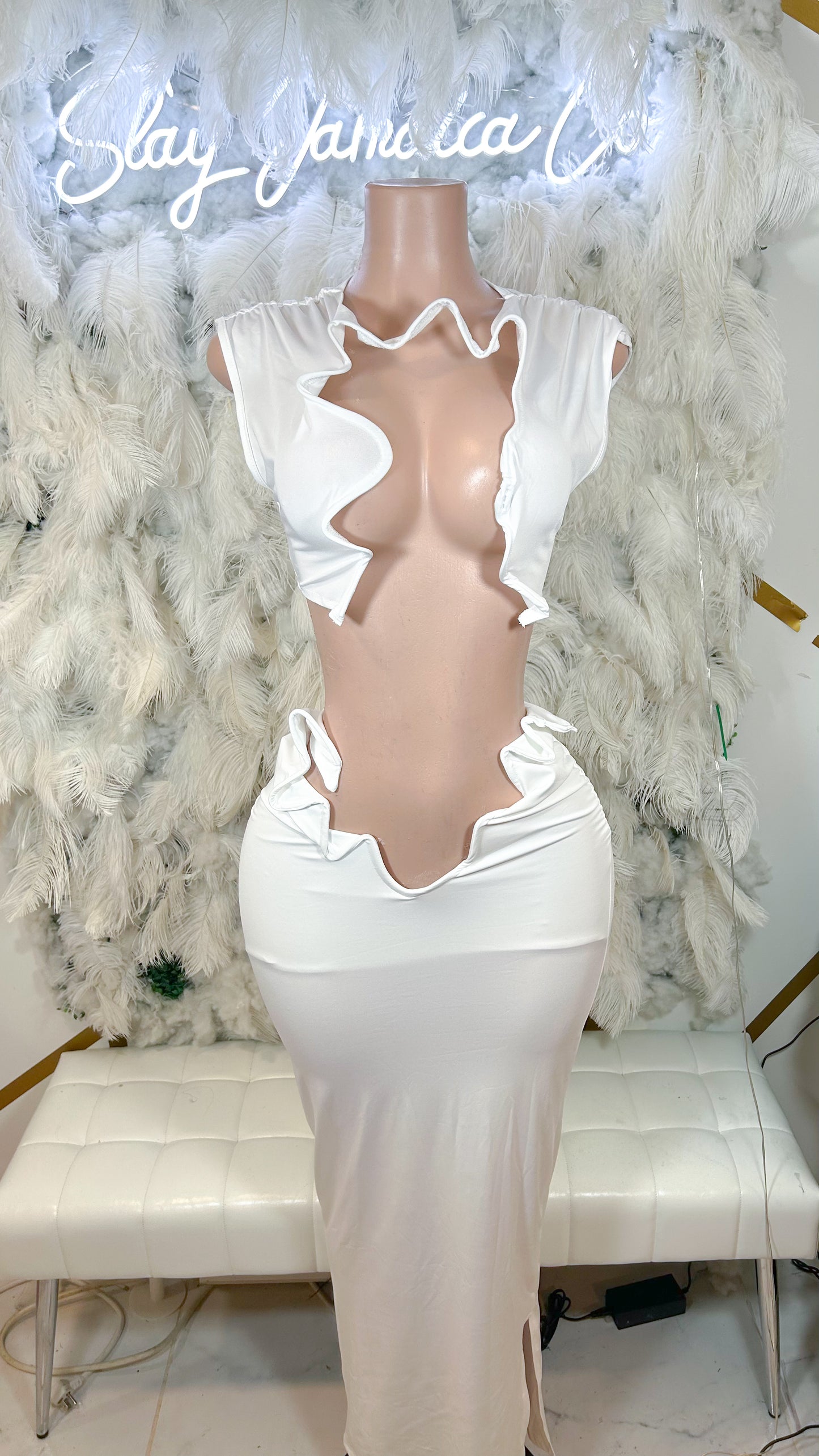 Crave Her Curves Skirt Set- White