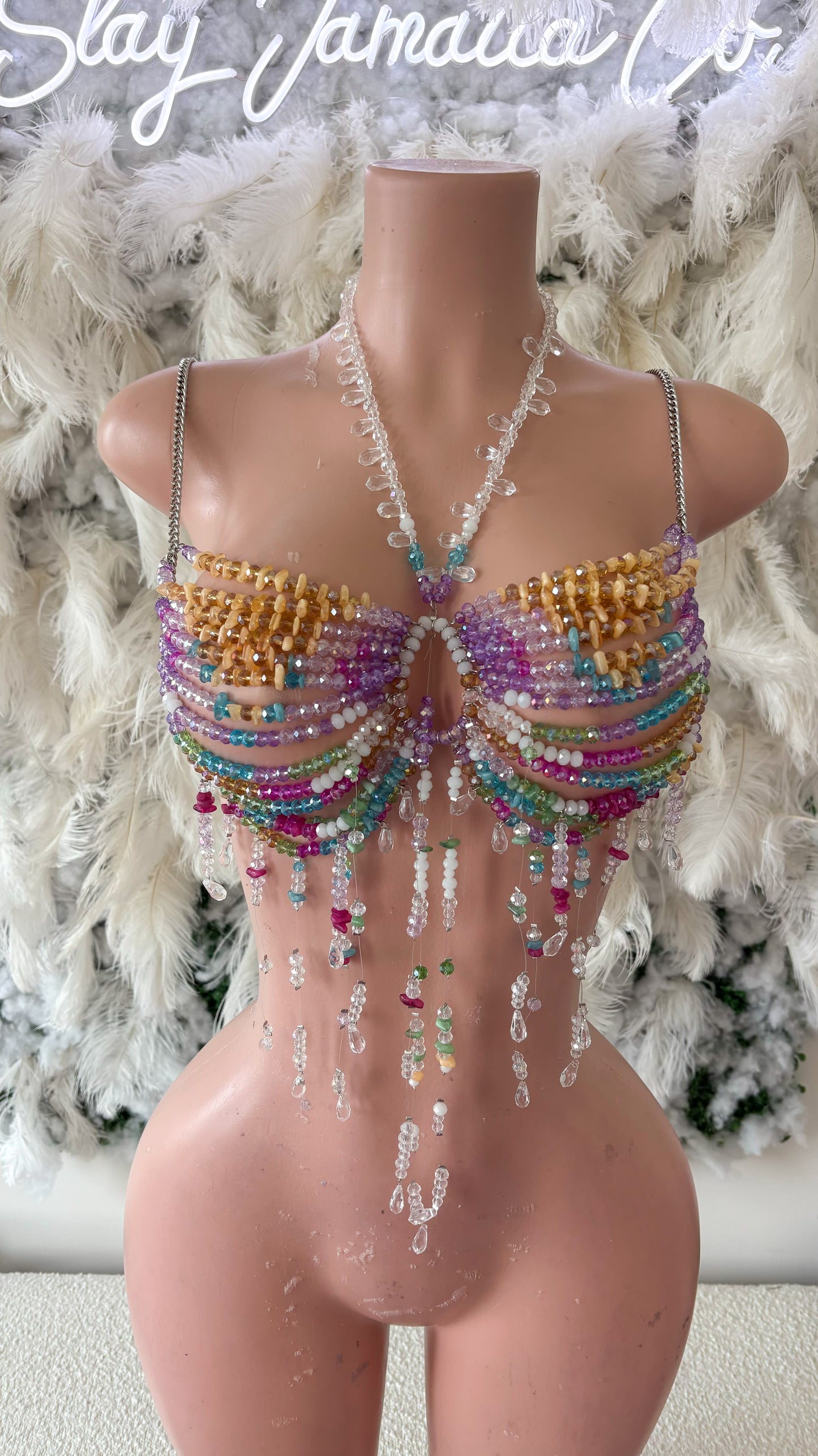 Paradise Key Acrylic Beaded Top