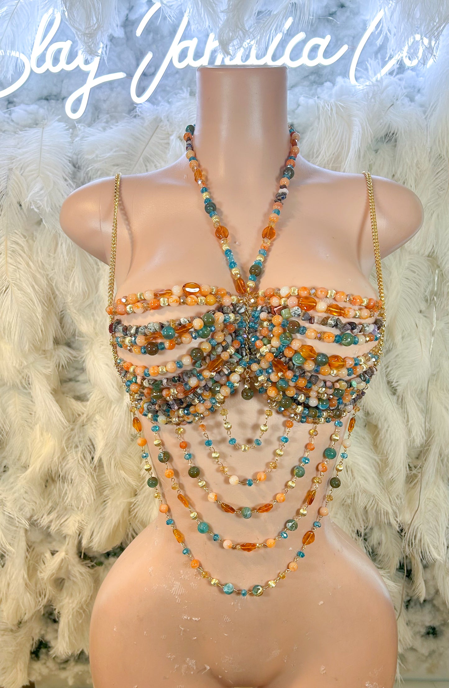 Tropical Mixer Beaded Crop top