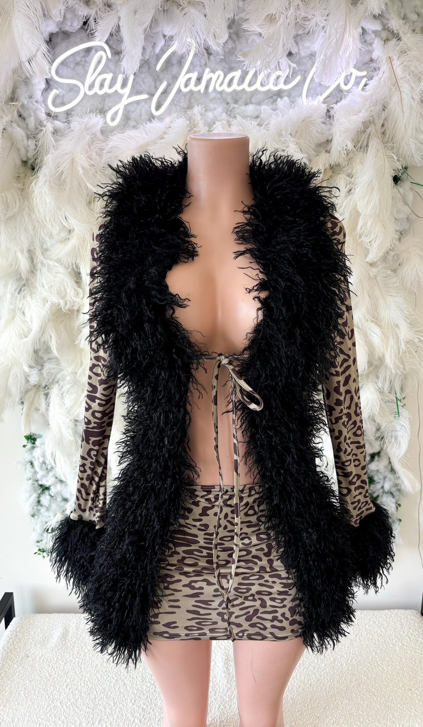 It’s Giving Rich Bitch Fur Mini Dress