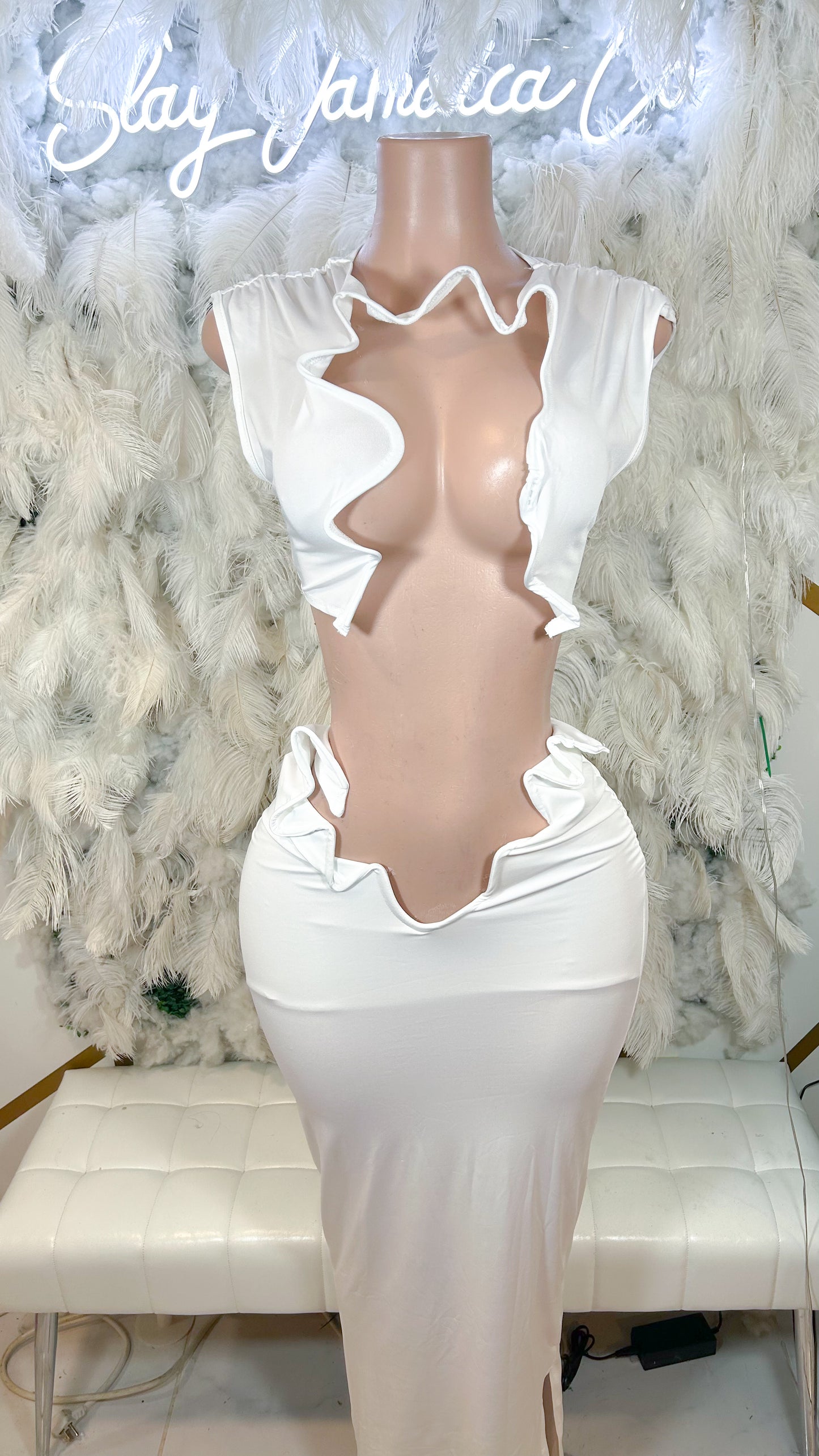 Crave Her Curves Skirt Set- White