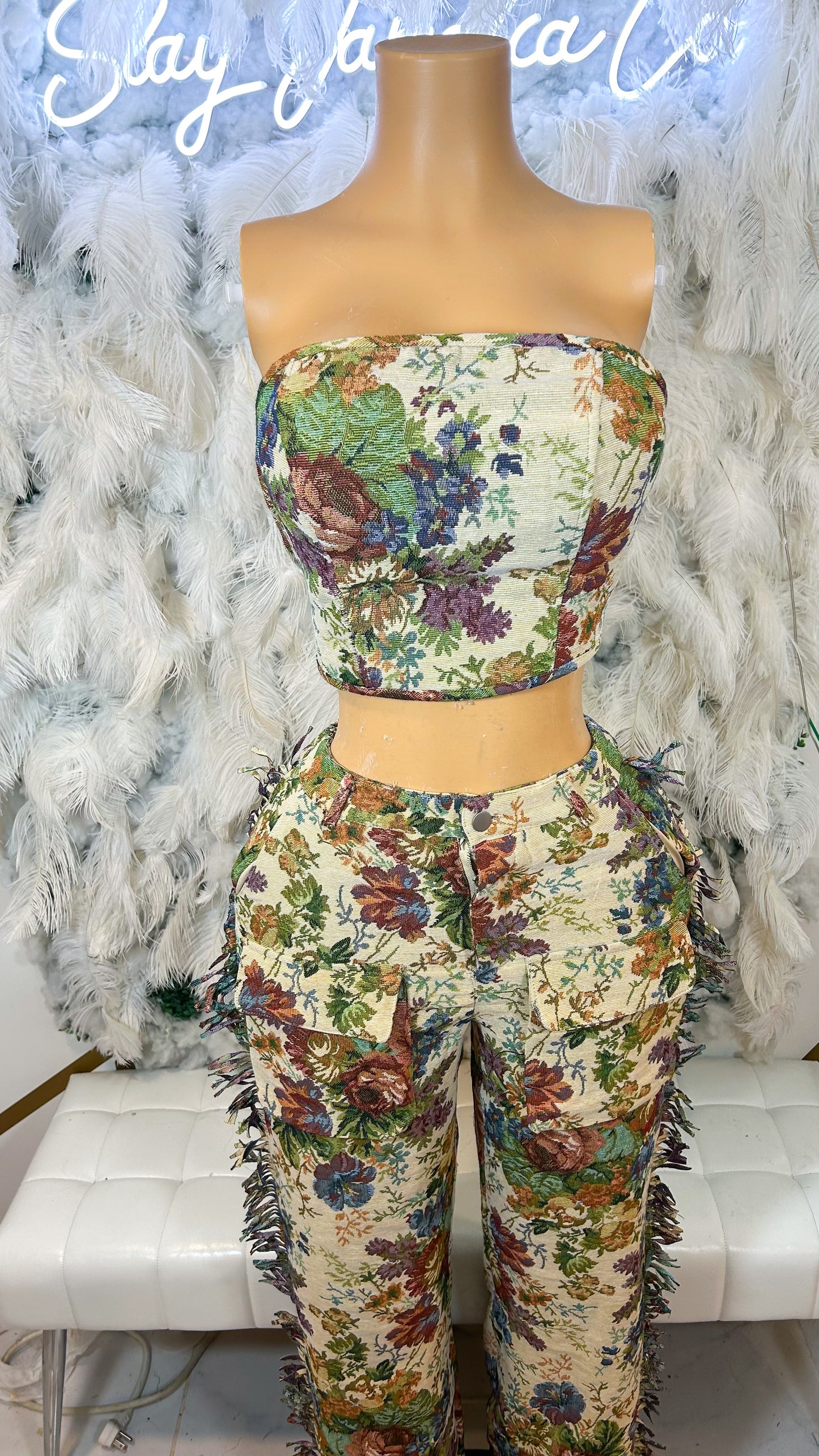 Vintage Garden Tapestry Pants Set