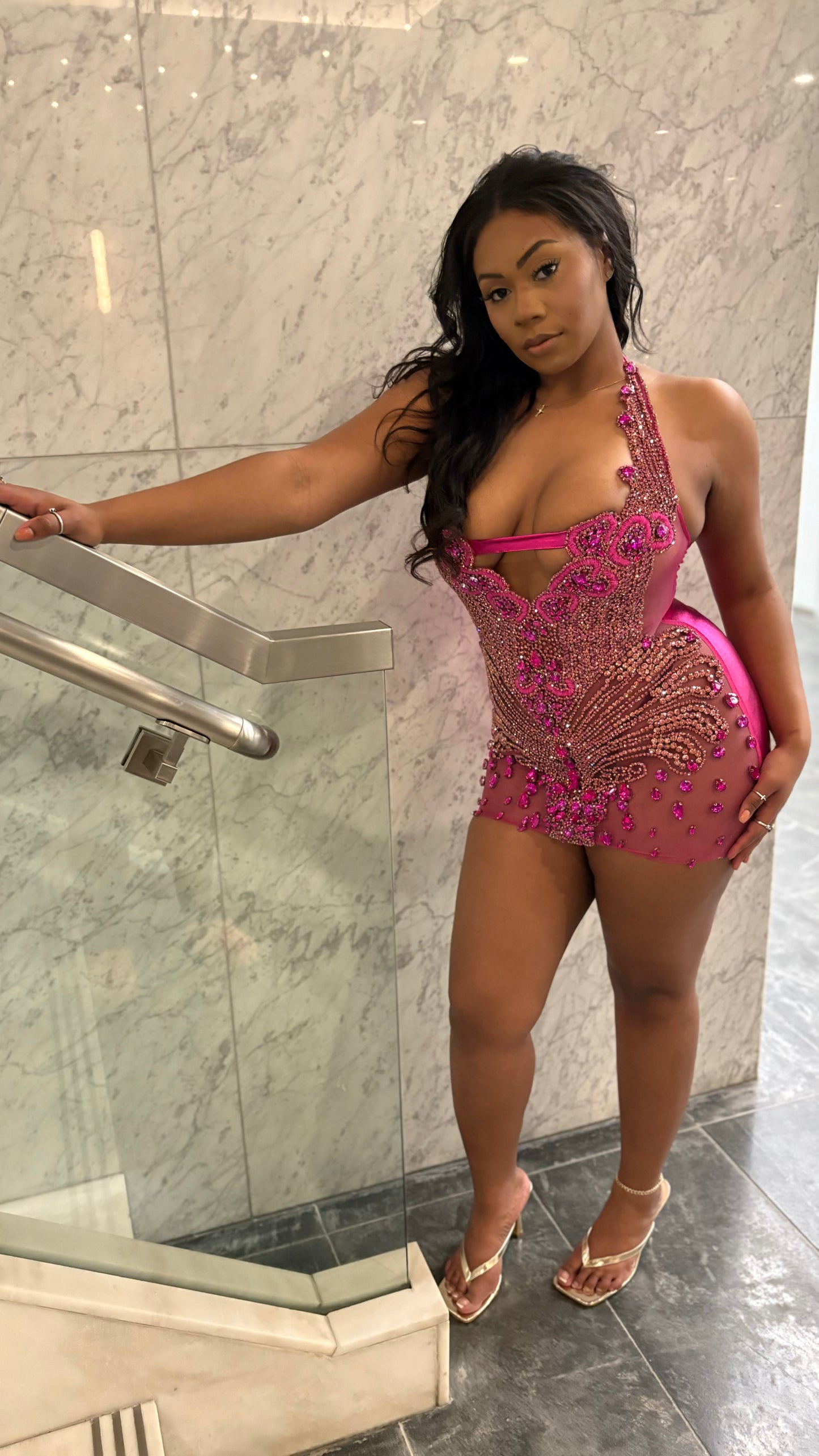 READY TO SHIP Her Only Desire Rhinestone Mini Dress