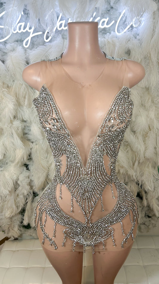 PREORDER ONLY Always Necessary Luxe Rhinestone Mini Dress