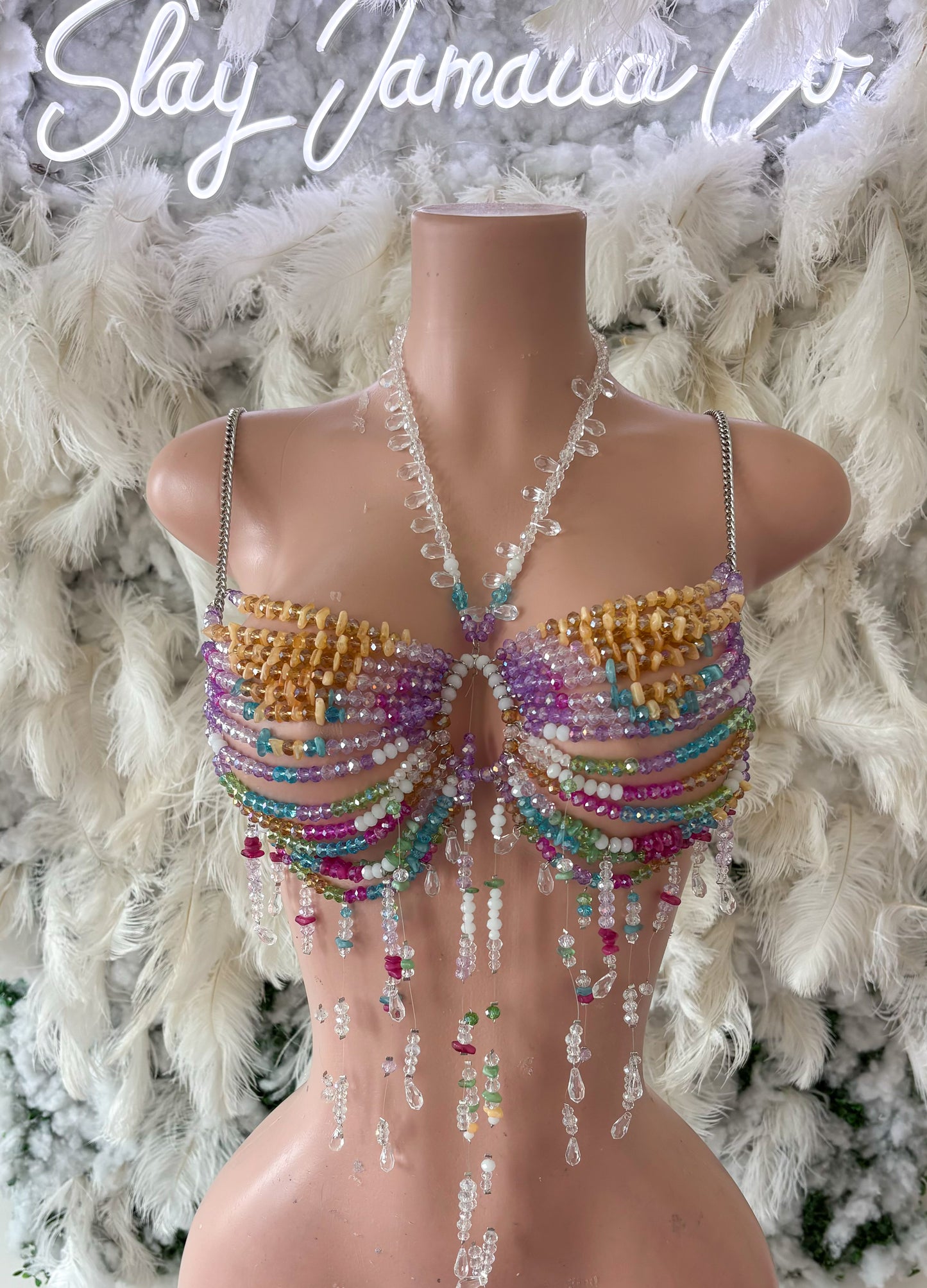 Paradise Key Acrylic Beaded Top