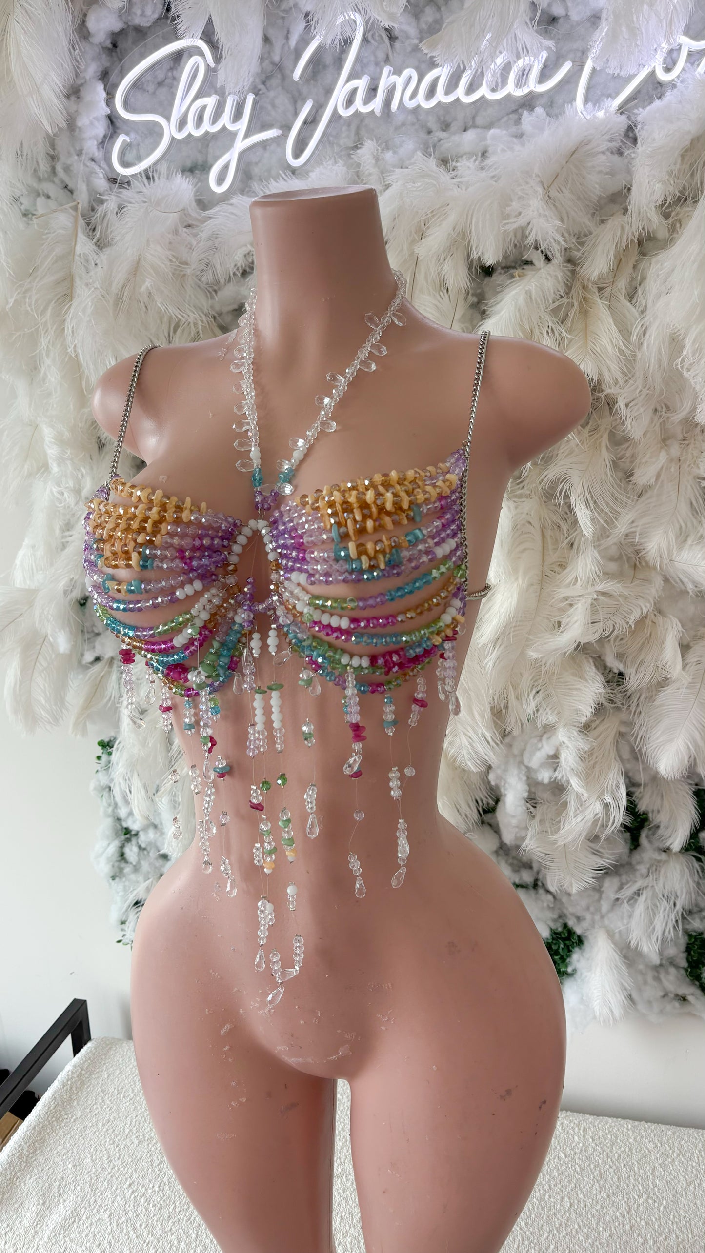 Paradise Key Acrylic Beaded Top