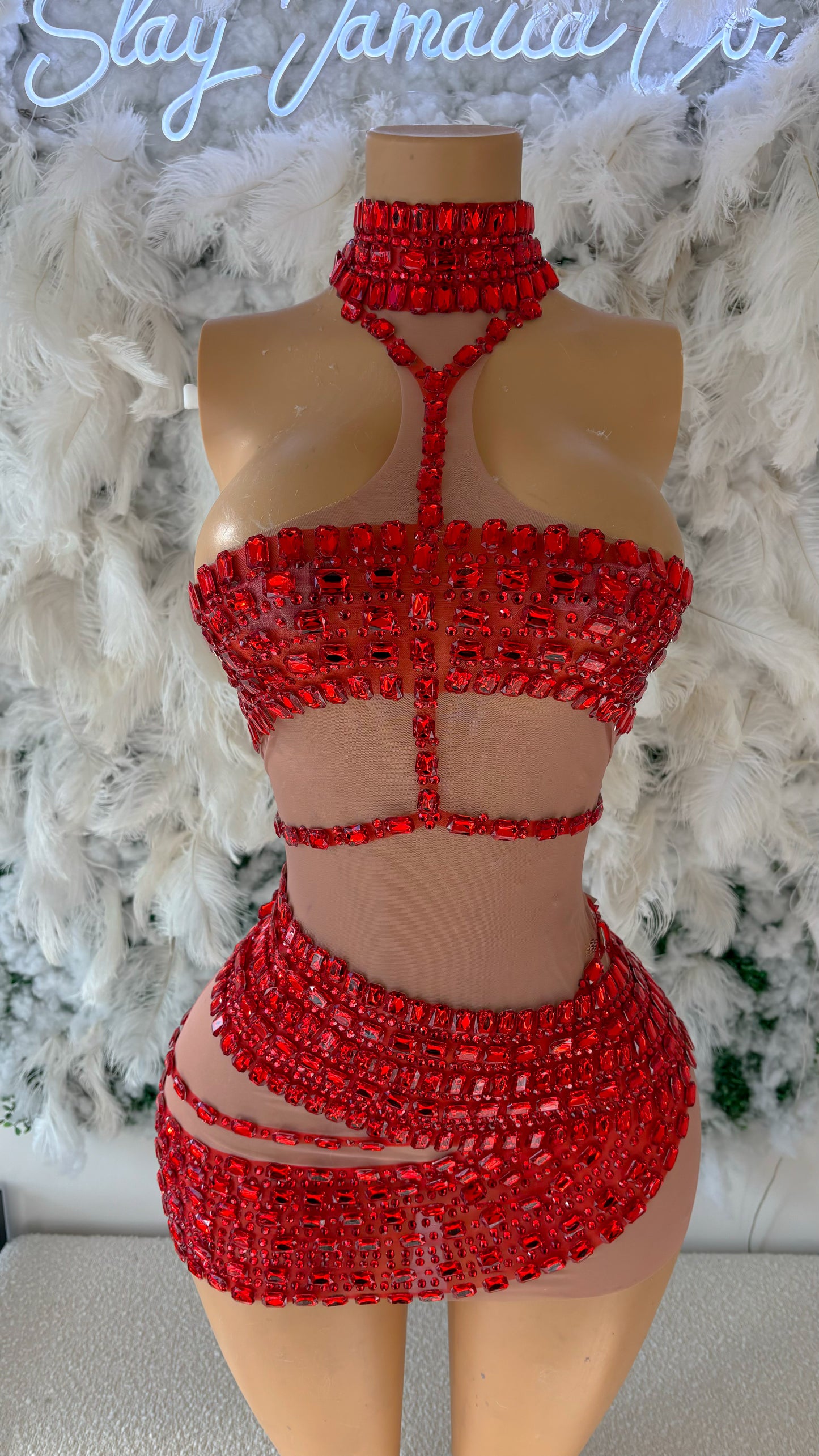 READY TO SHIP Arabian Nights Mesh Rhinestone Mini Dress