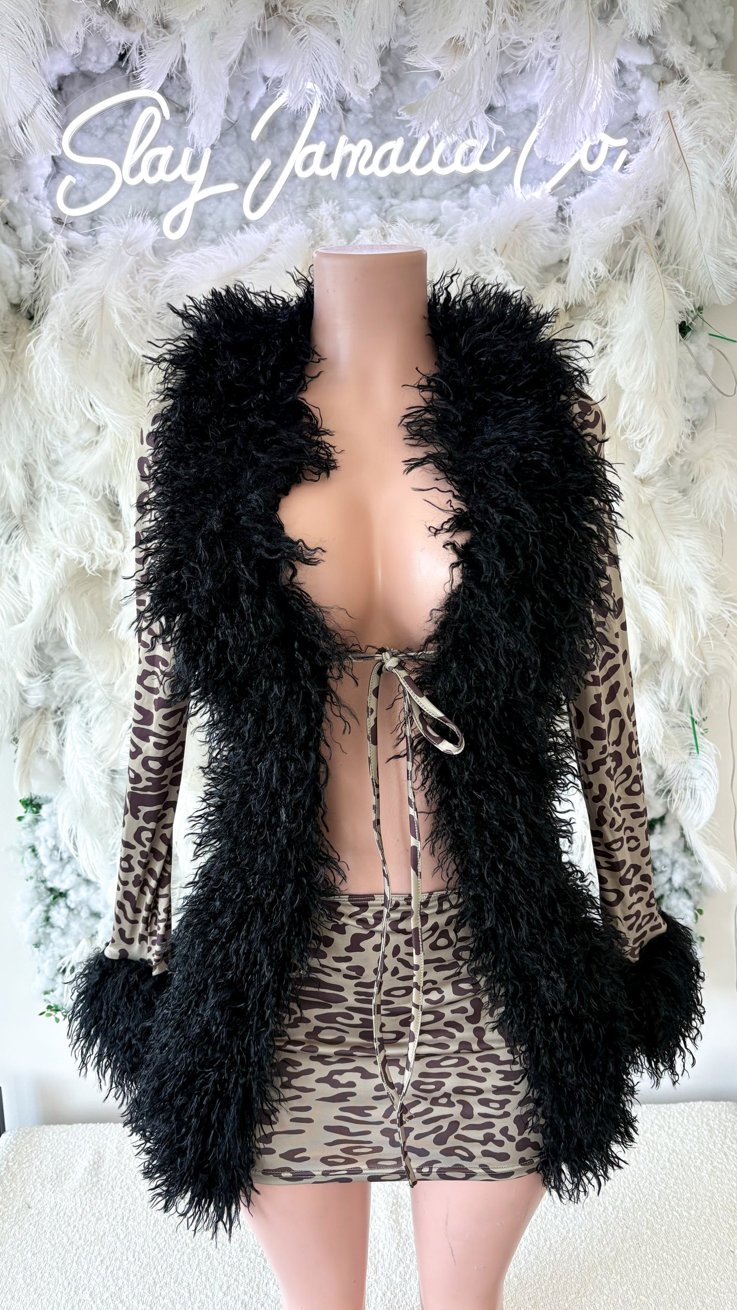 It’s Giving Rich Bitch Fur Mini Dress