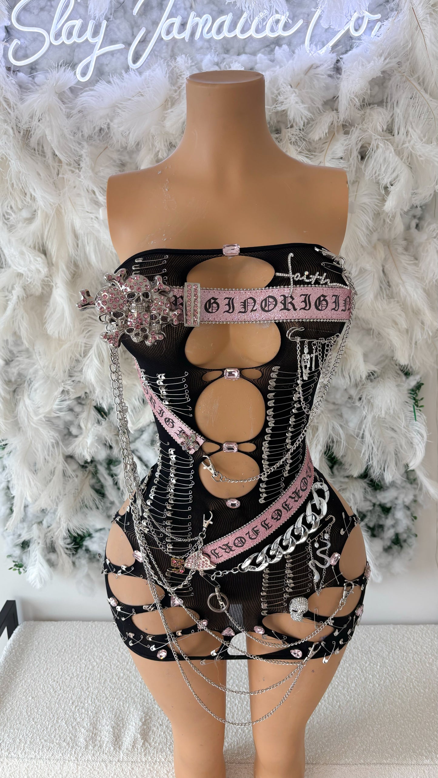 READY TO SHIP No Misses Embellished Mini Dress