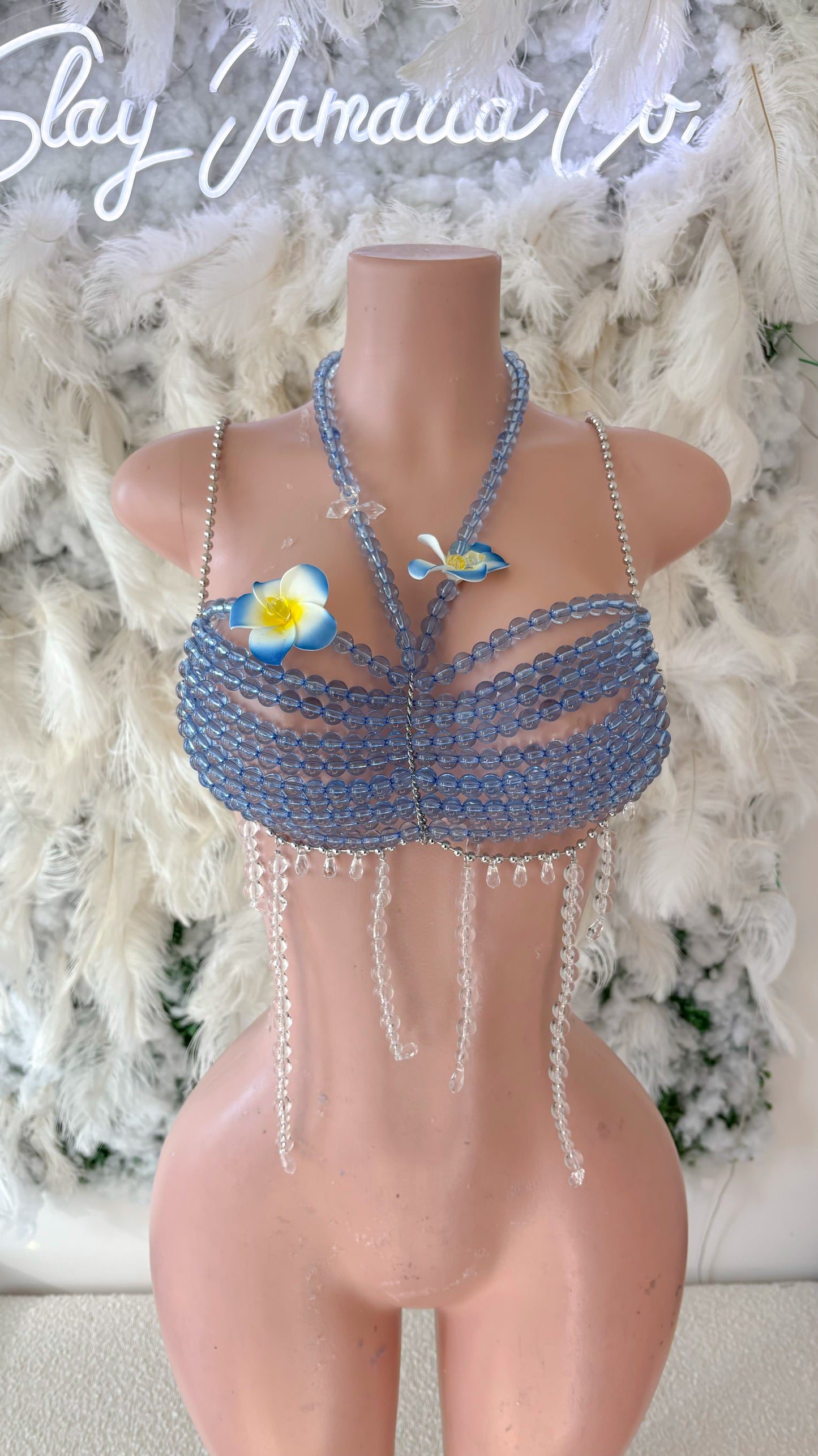 Hawaii Blues Beaded Top