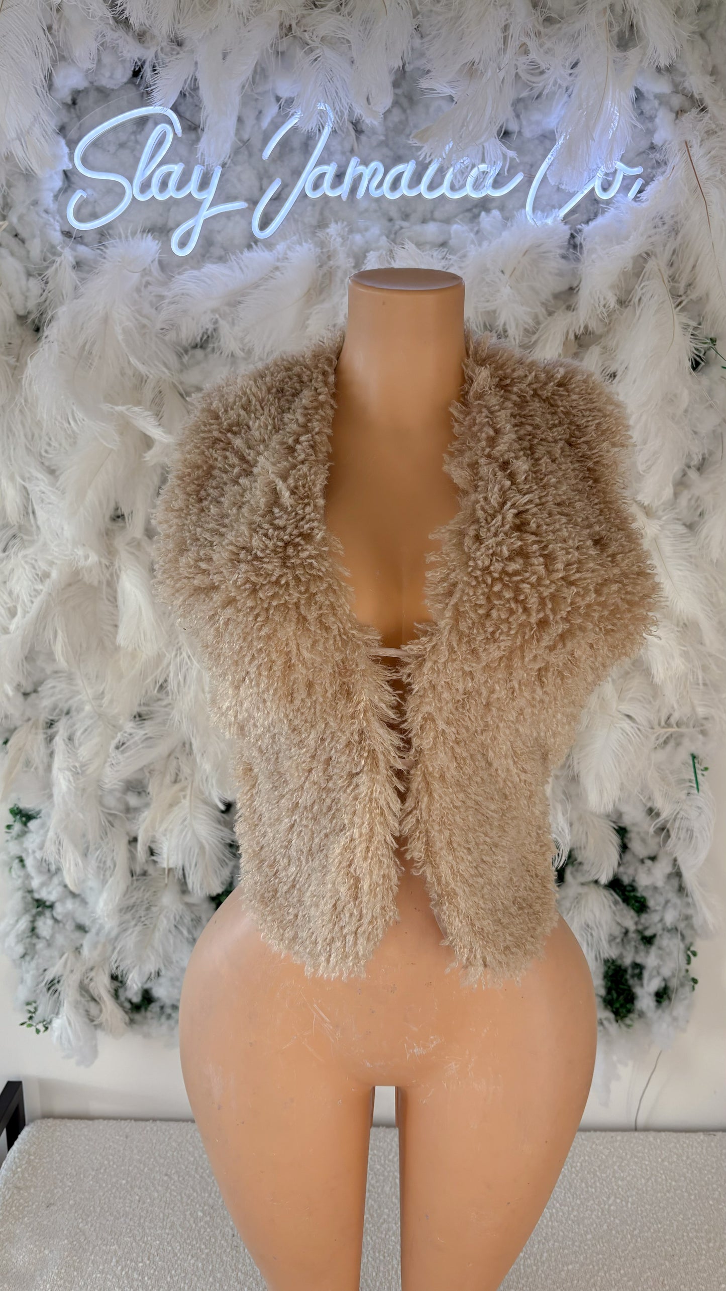 Miss Perfect Faux Fur Vest Top - Brown