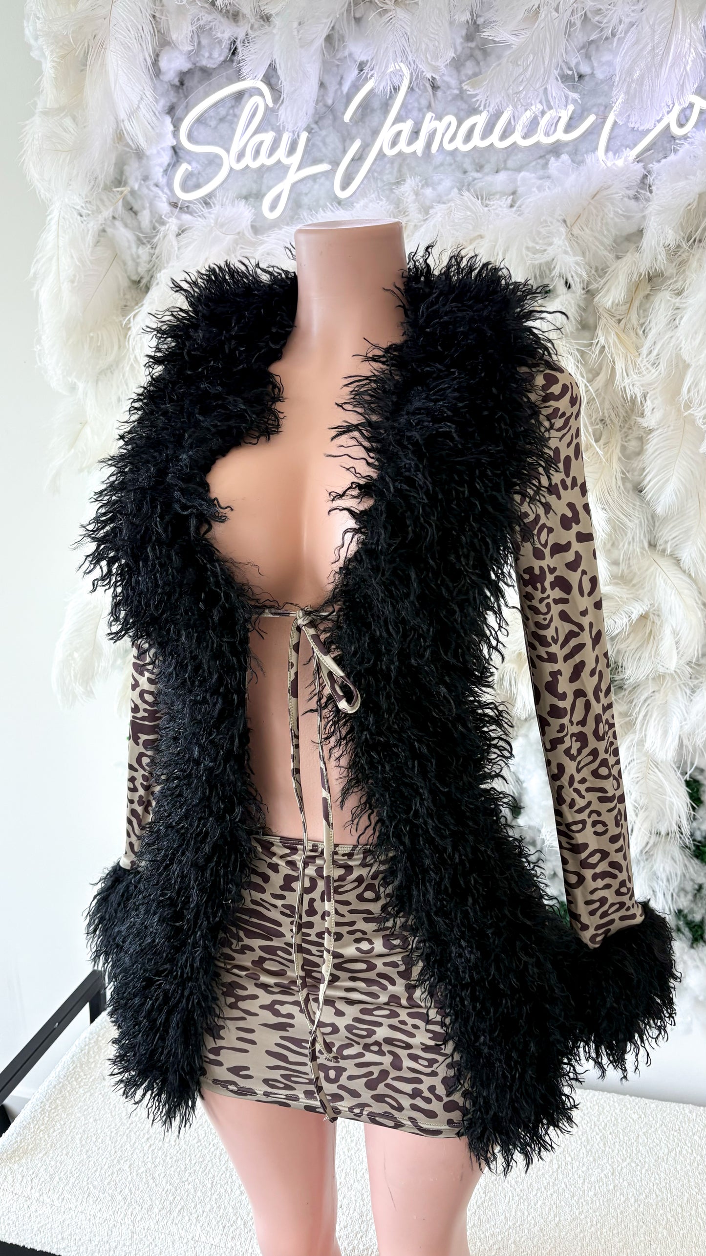 It’s Giving Rich Bitch Fur Mini Dress