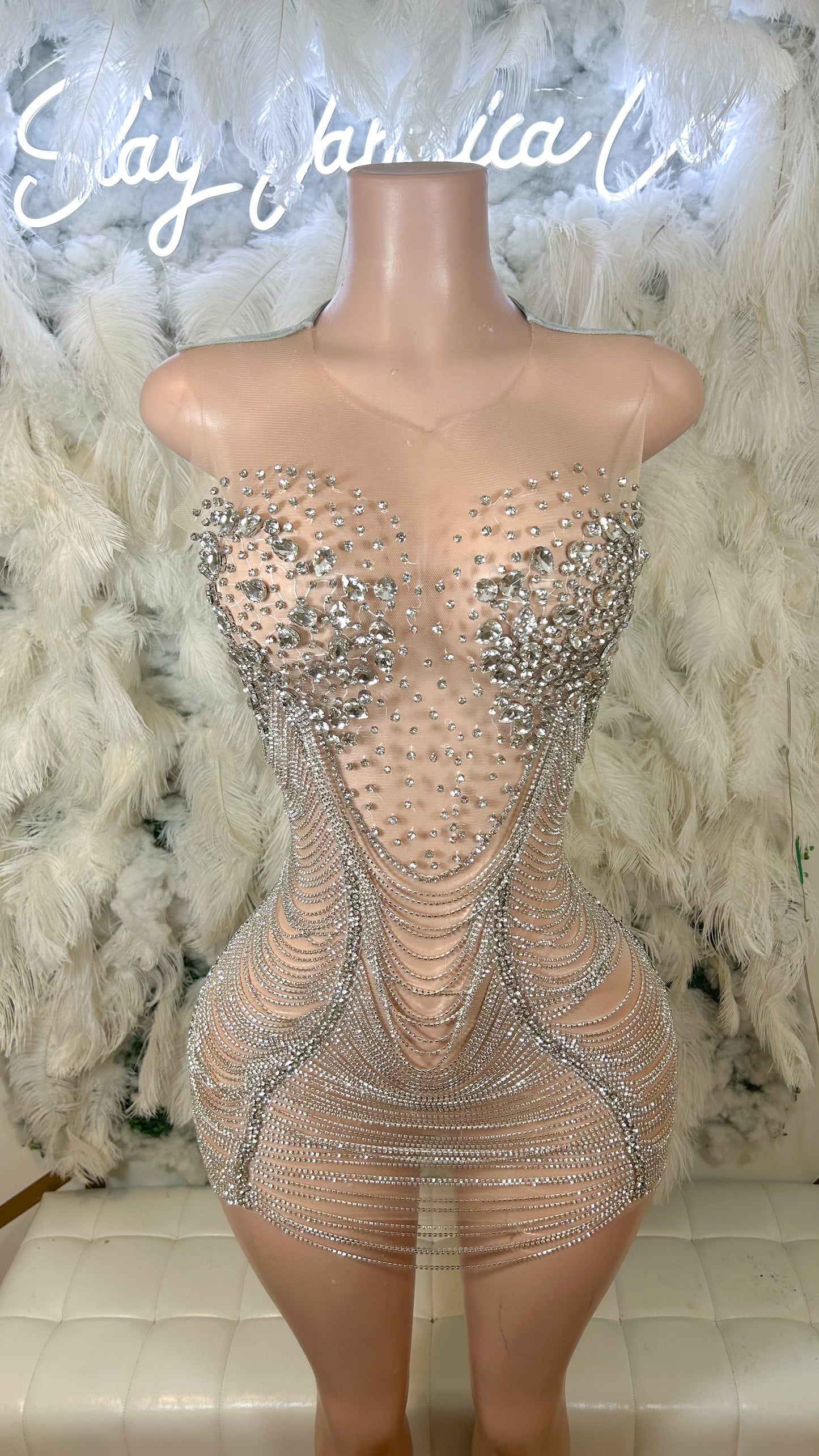 PREORDER ONLY City Cinderella Luxe Rhinestone Mesh Dress