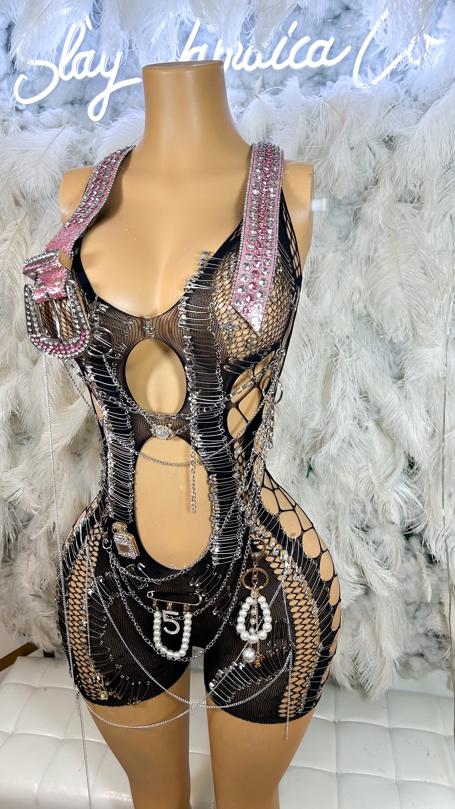 Punk Barbie Embellished Romper