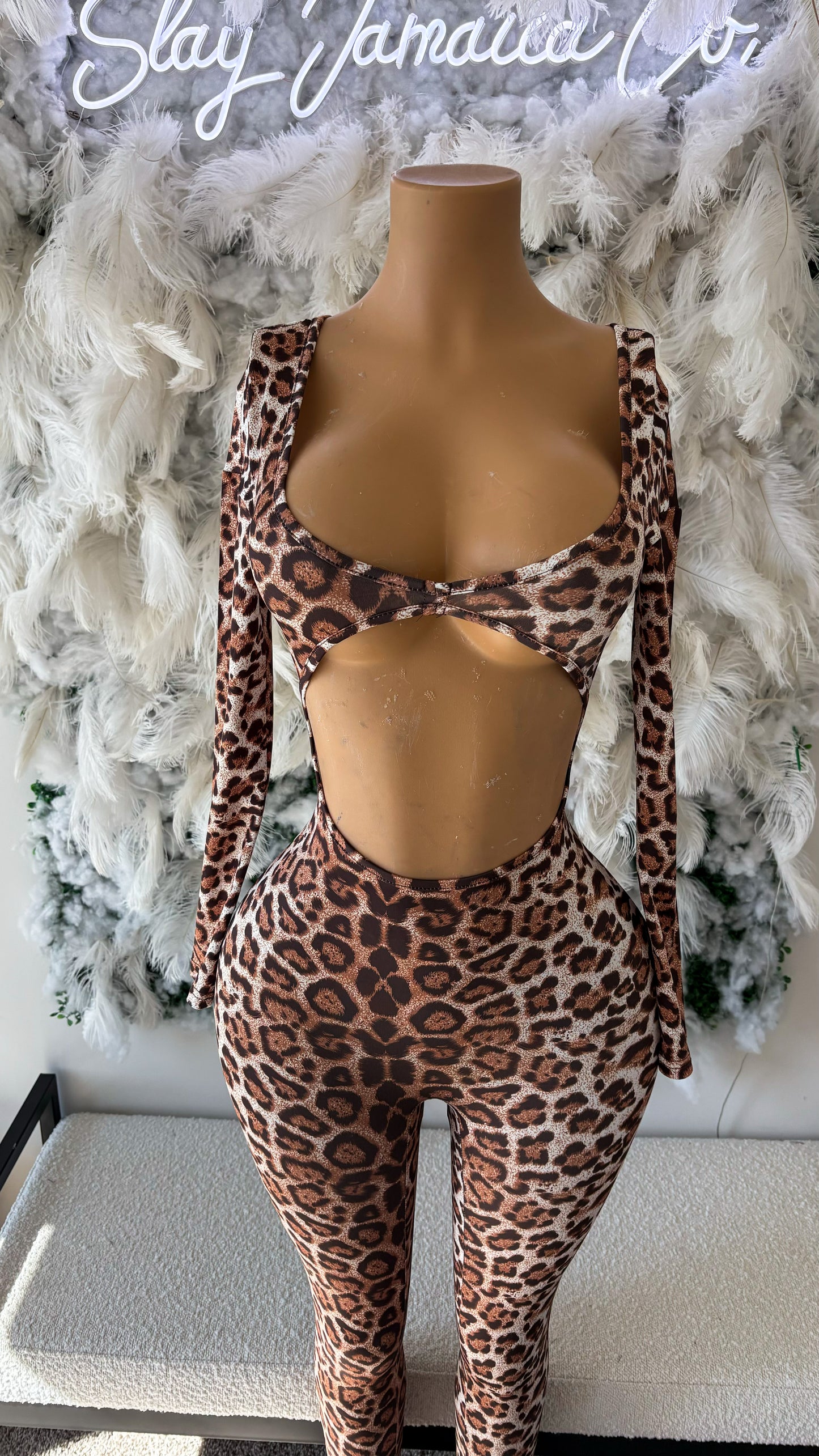 Stay Lit Leopard Jumpsuit