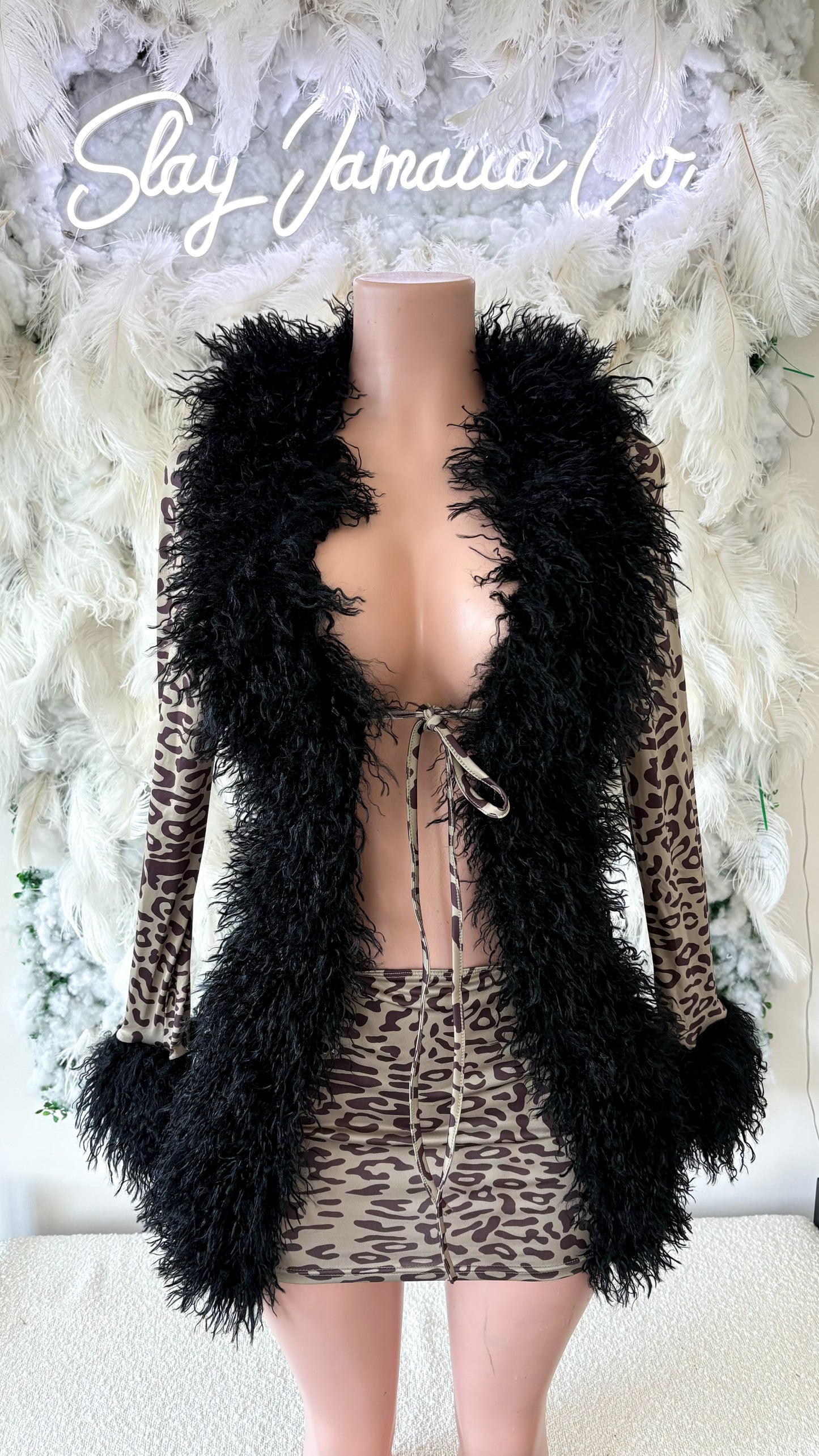 It’s Giving Rich Bitch Fur Mini Dress