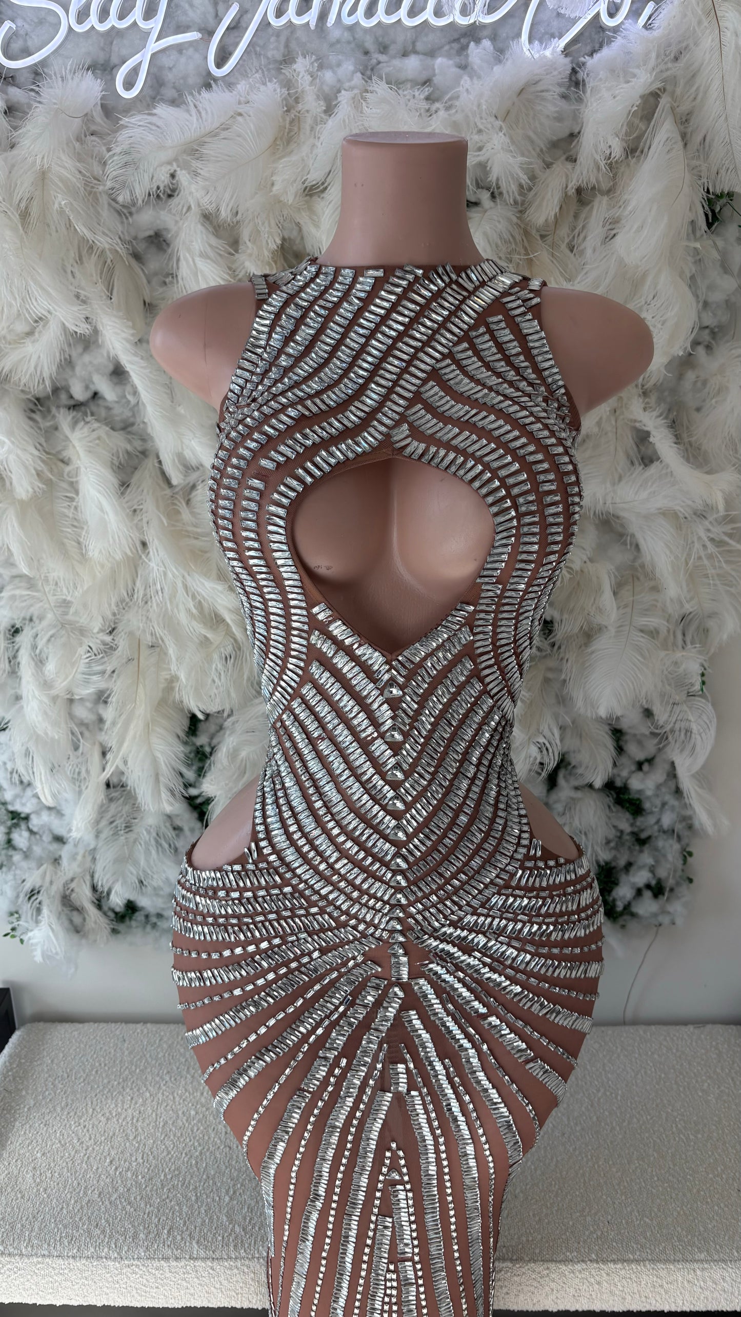 READY TO SHIP She Will Rhinestone Maxi Dress