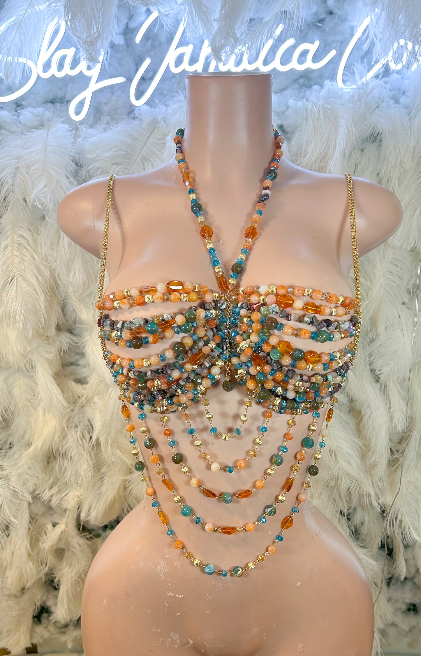 Tropical Mixer Beaded Crop top