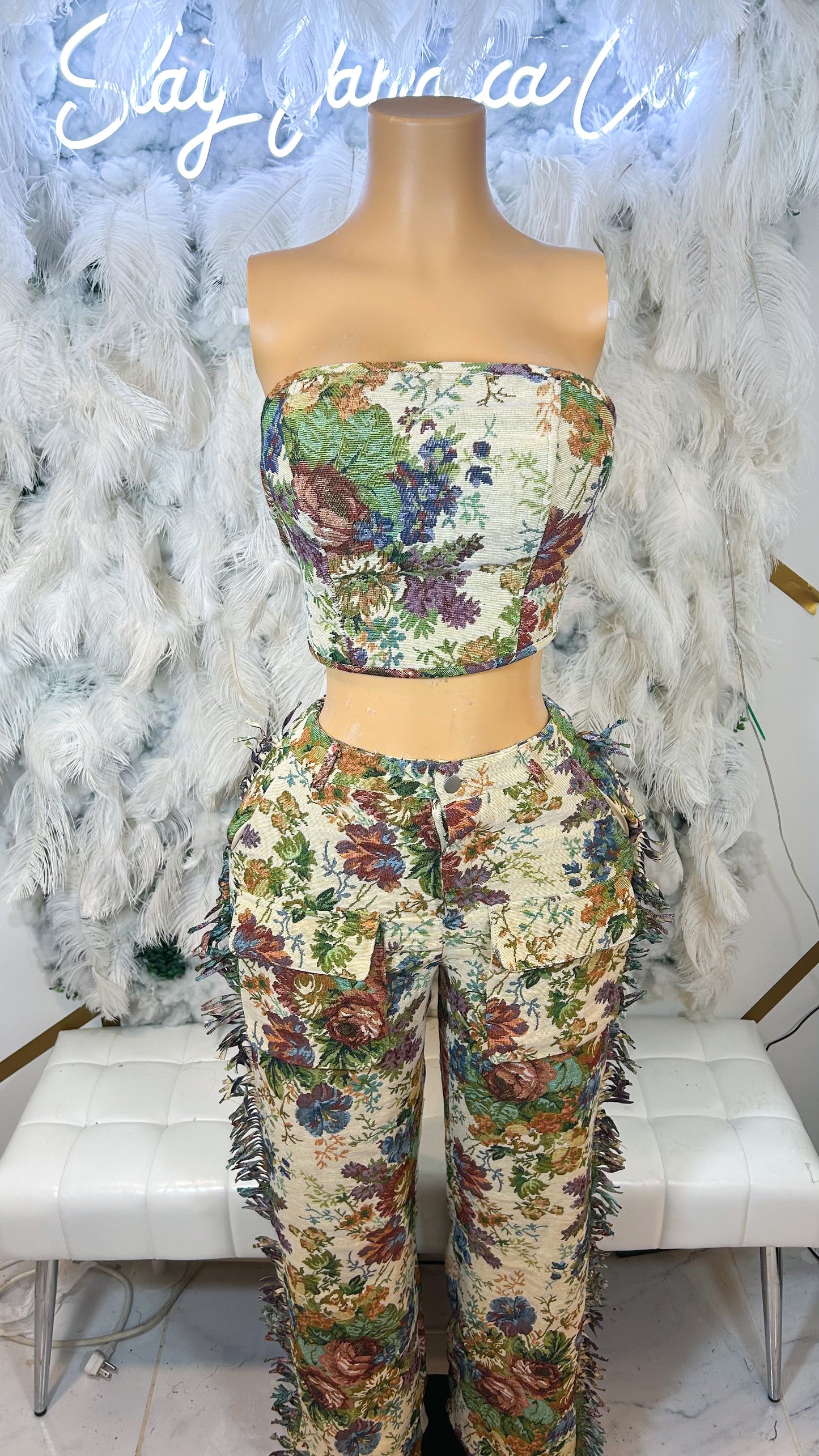 Vintage Garden Tapestry Pants Set